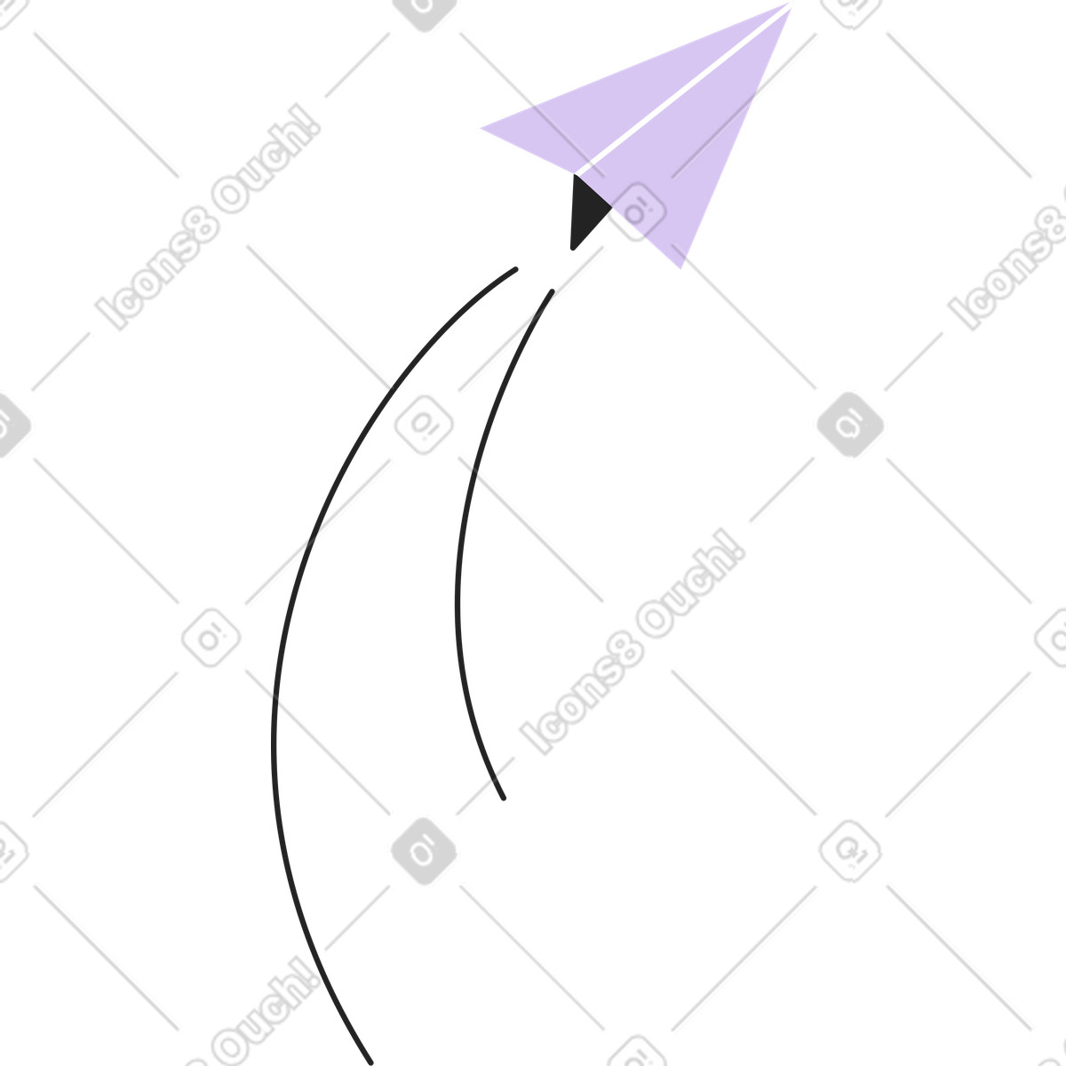 Ilustração de Avião mensagem voadora em no estilo Sammy Line para baixar em PNG, SVG