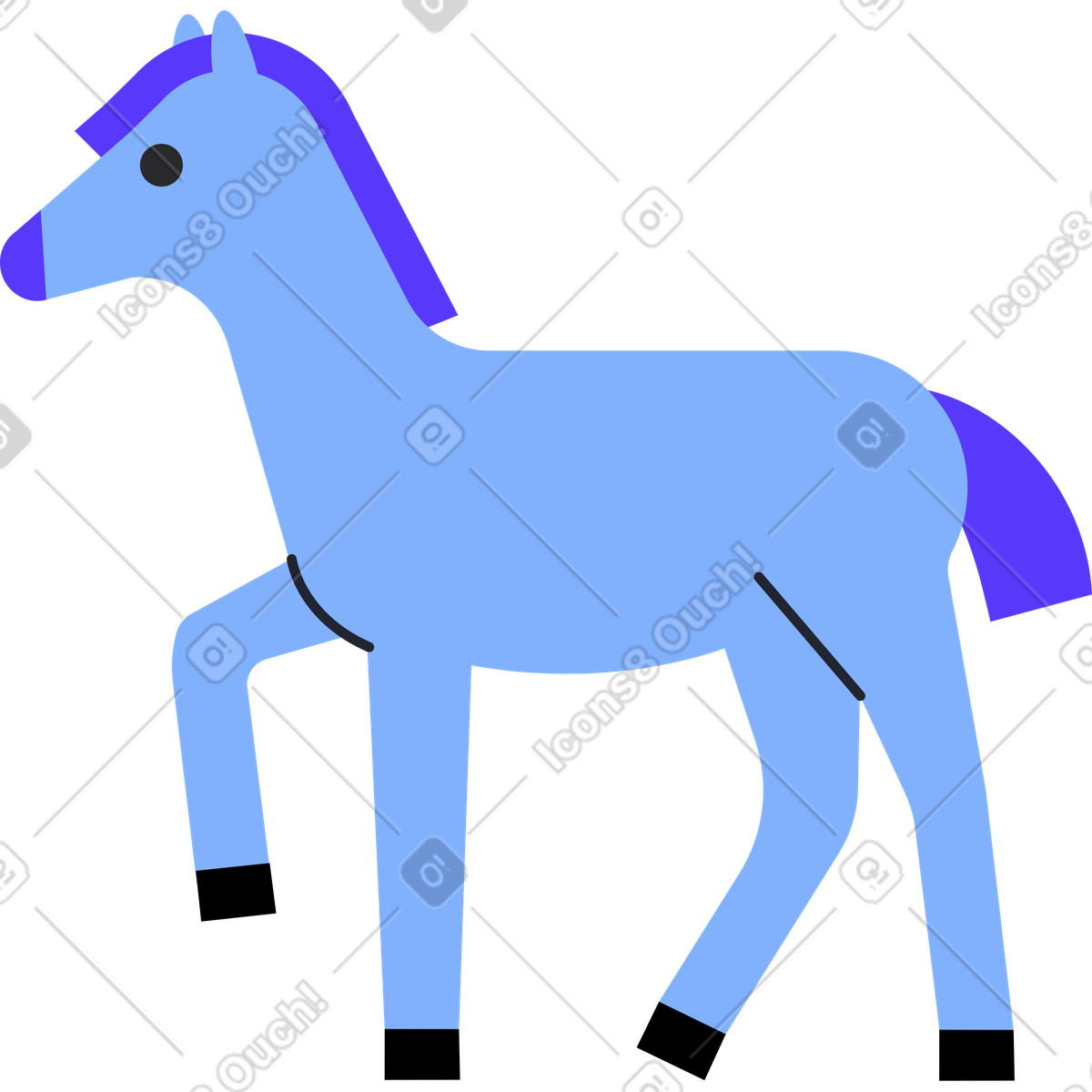 Ilustração de Cavalo em no estilo Pablita para baixar em PNG, SVG