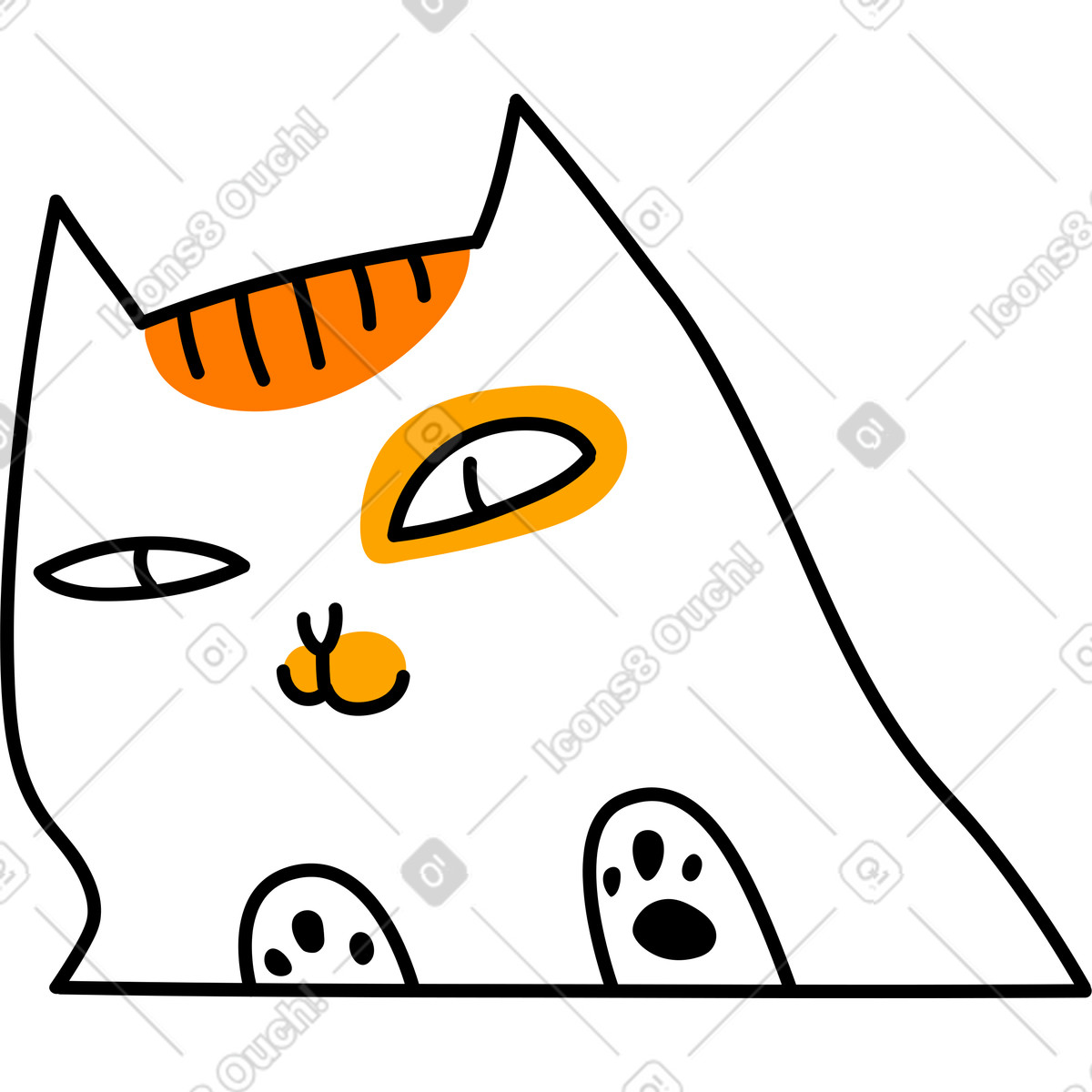 Cat's muzzle illustration in Purr style download in PNG, SVG