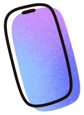 A smartphone with a gradient design - Flow style illustration