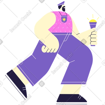 Policier courant avec une lampe de poche PNG, SVG