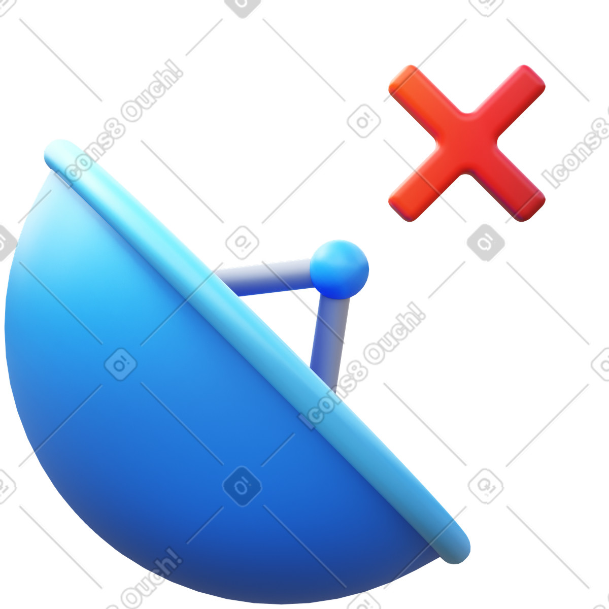 Gps disconnected-Illustration im 3D Fluency-Stil als Download in PNG, SVG
