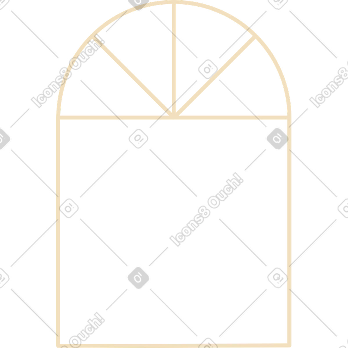 Halbkreisförmiges fenster-Illustration im Simplistic-Stil als Download in PNG, SVG