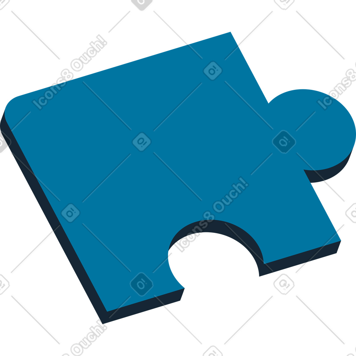 Ilustración Pieza de puzzle en estilo Indigo a descargar en PNG y SVG