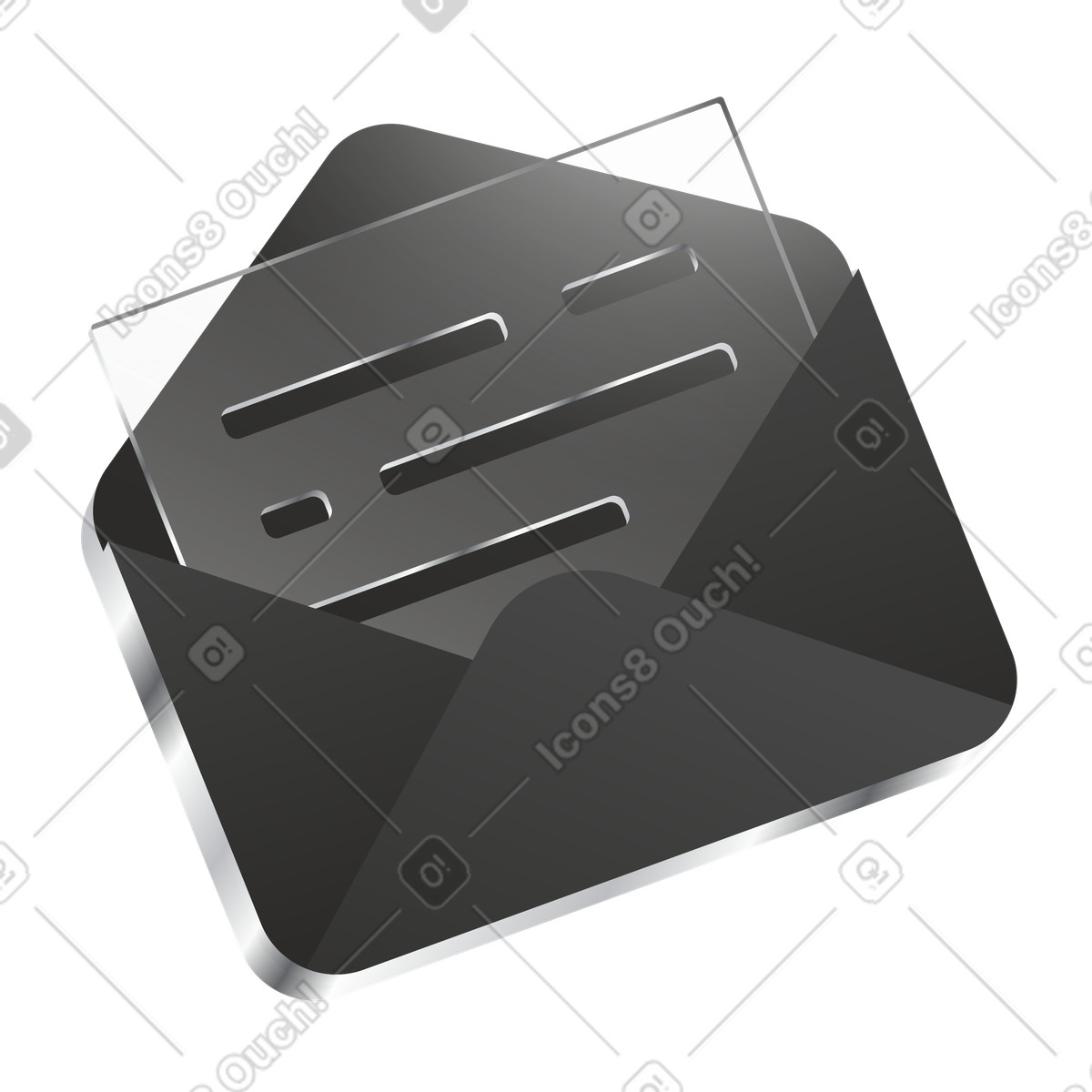 Open envelope with letter inside, Email marketing and newsletter signup, Direct mail communication illustration in Token style download in PNG, SVG
