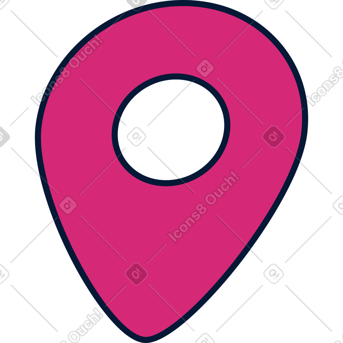 Ilustración Pin de ubicación en estilo Neat a descargar en PNG y SVG