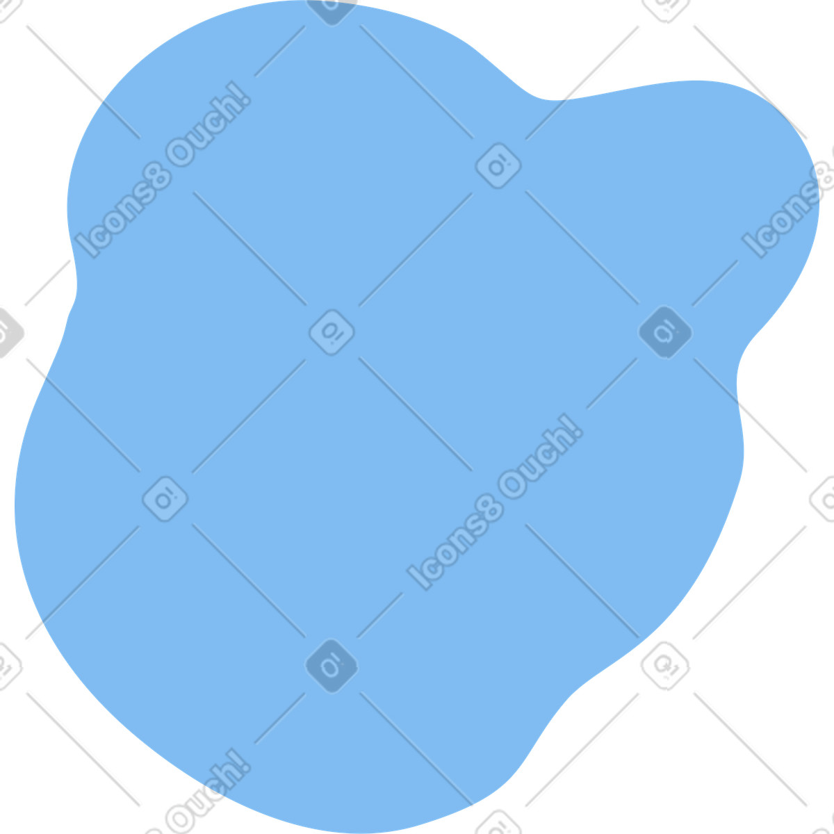 Forma riccia azzurra illustrazione in stile Comic scarica in PNG, SVG