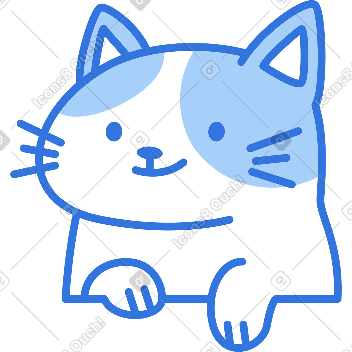 Gatto illustrazione in stile Sky scarica in PNG, SVG
