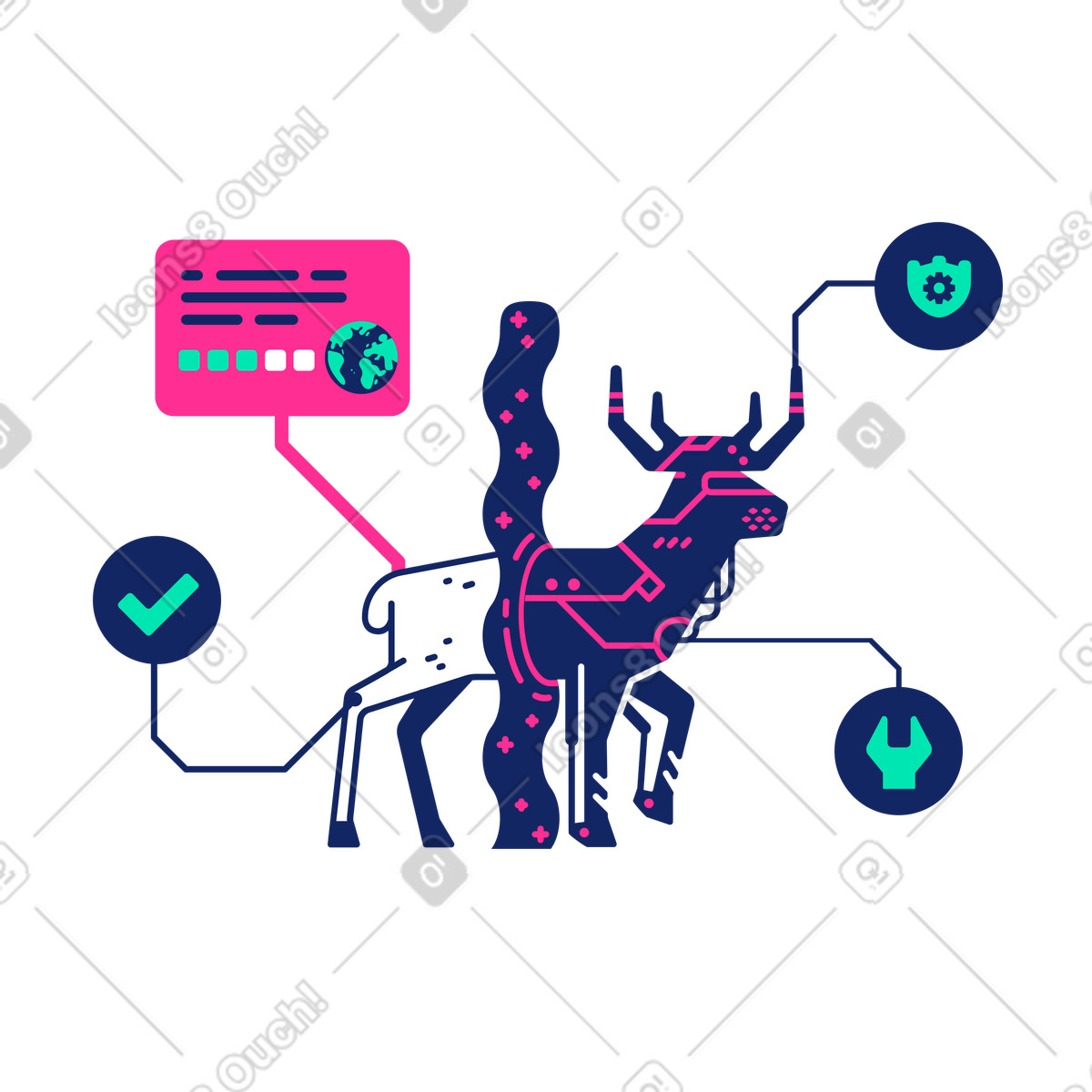Illustration Analyser et faire une description détaillée dans le style Cyborg à télécharger aux formats PNG, SVG