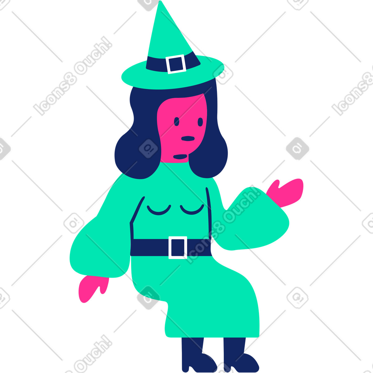 Cyborg スタイルの ハロウィーンの魔女 のイラストをPNG、SVG形式でダウンロード