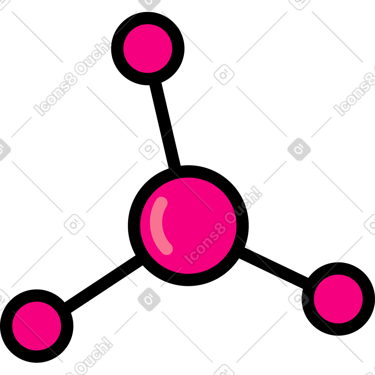 Molekül-Illustration im Giggle-Stil als Download in PNG, SVG