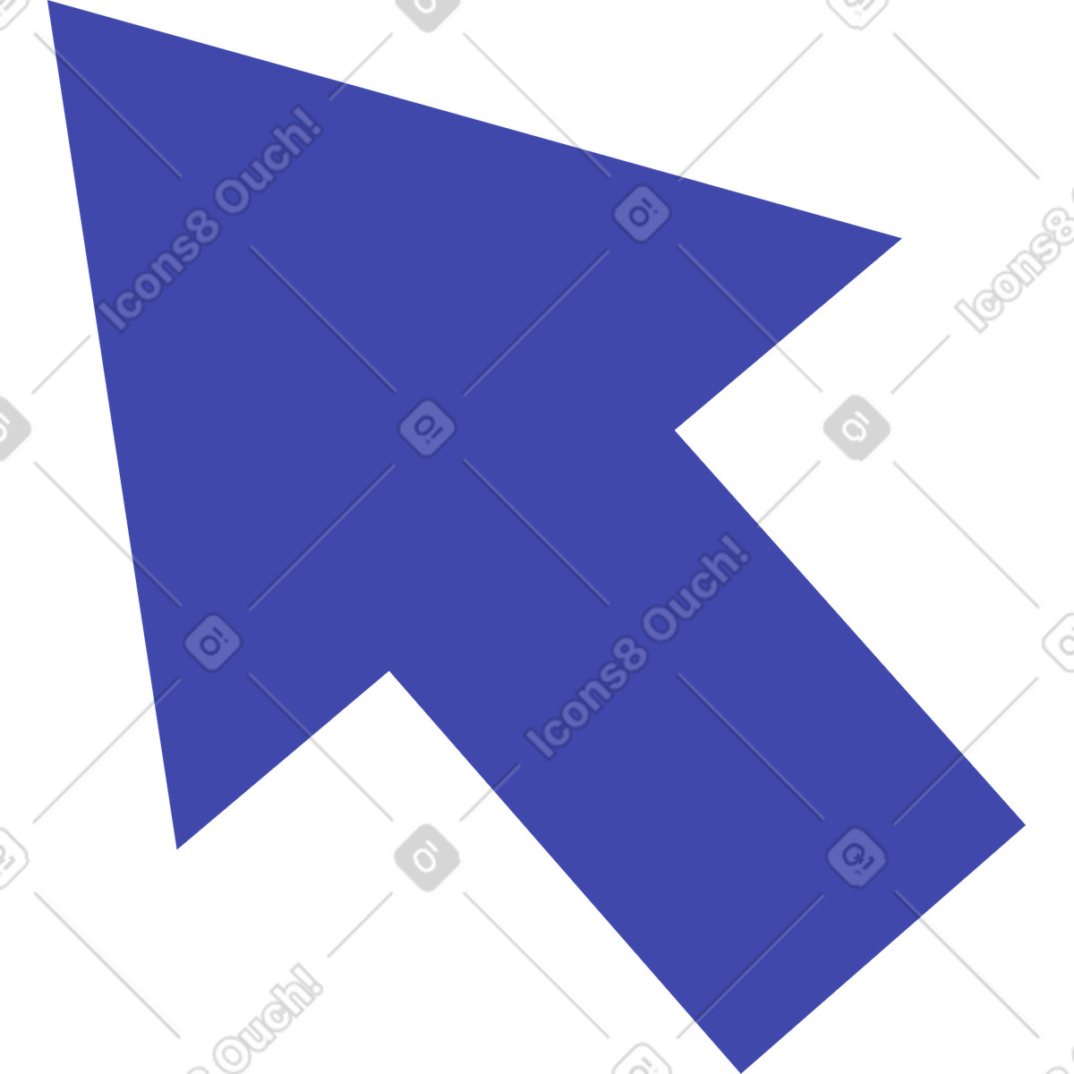 Blue arrow illustration in Wavy style download in PNG, SVG