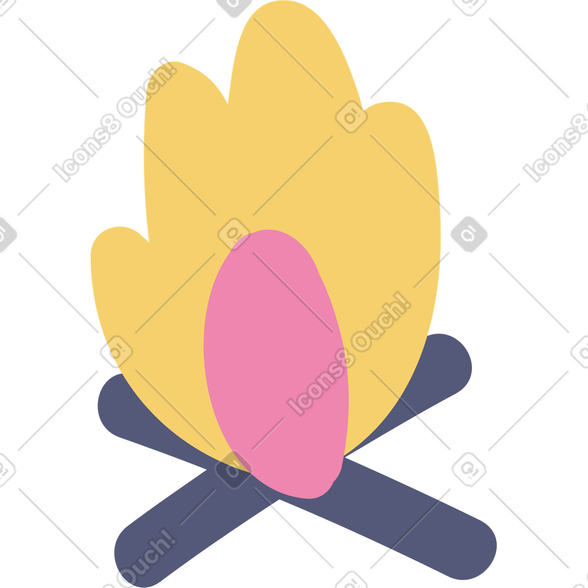 Illustration Feu dans le style Pluto à télécharger aux formats PNG, SVG