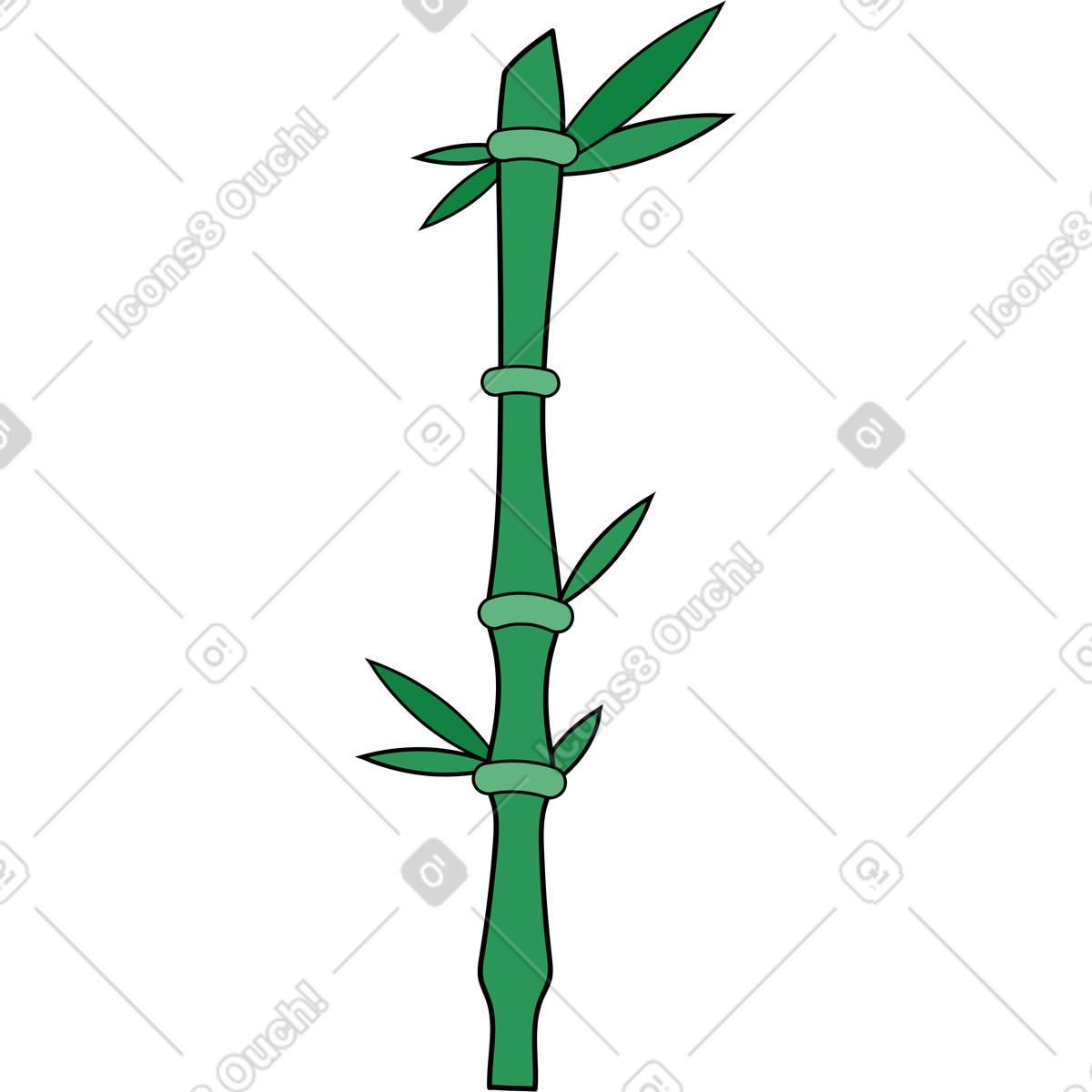 Ilustración Bambú en estilo Surr a descargar en PNG y SVG