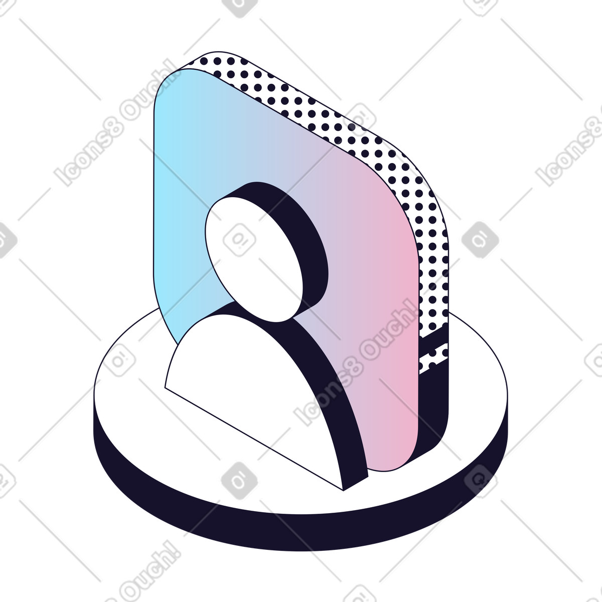 User Workspace, Personal Area, Dashboard Access illustration in Node style download in PNG, SVG