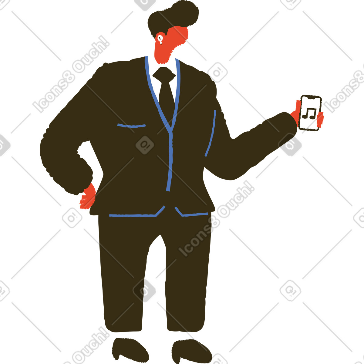 Иллюстрация Man with wireless headphones в стиле Bermuda — скачать в форматах PNG, SVG