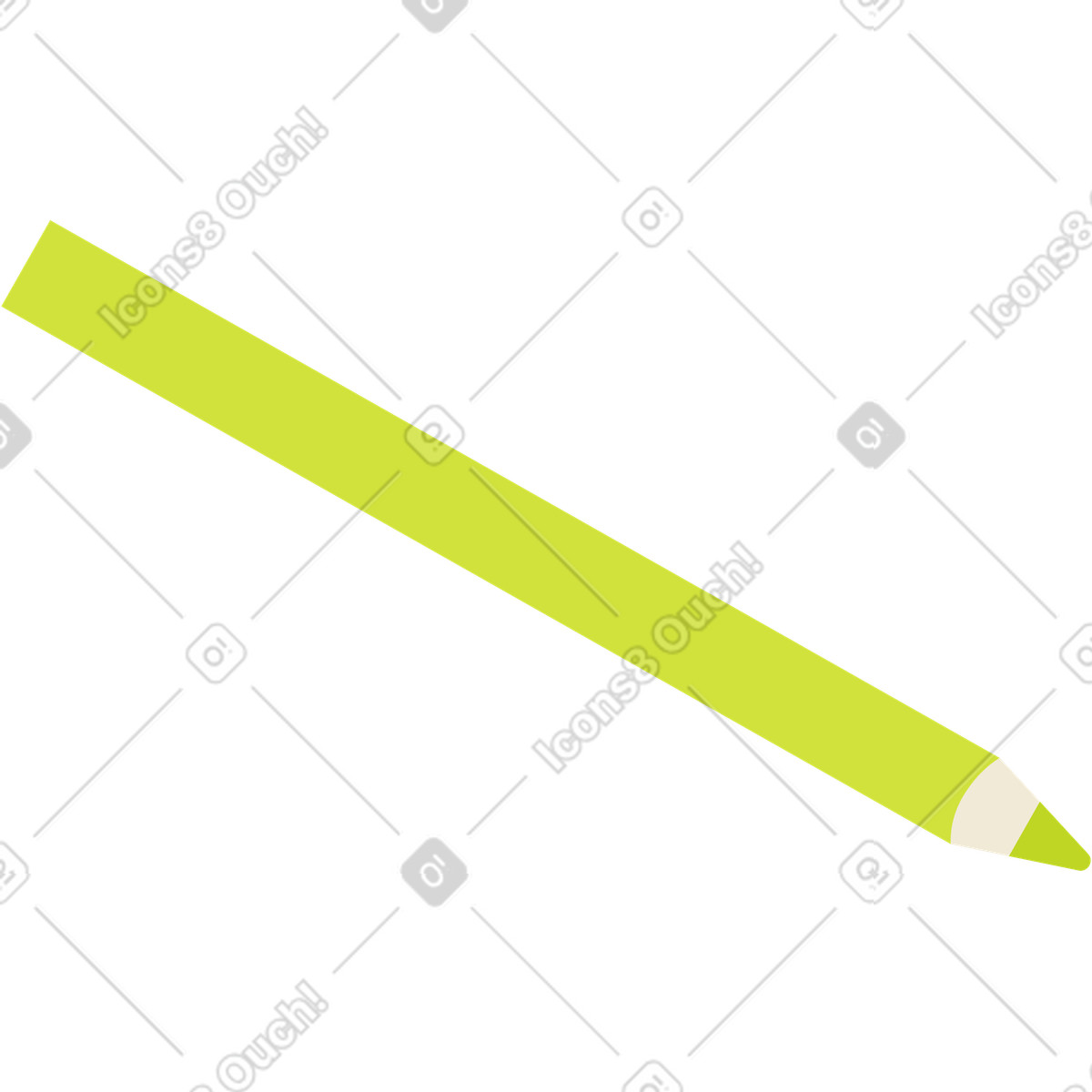 Ilustración Lapiz verde en estilo Juicy a descargar en PNG y SVG