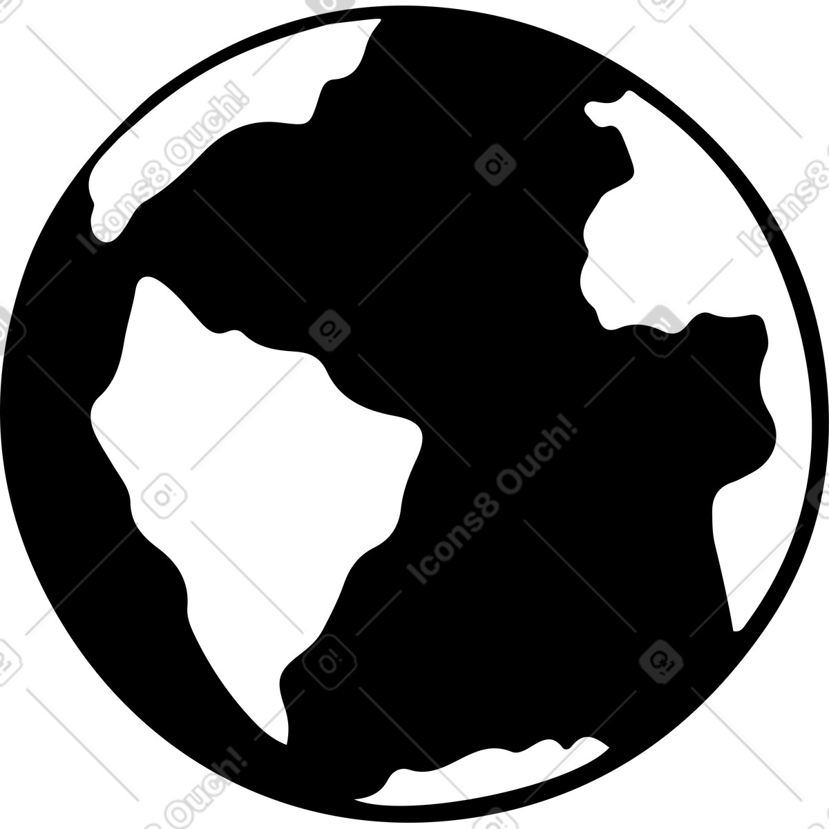 Planet earth illustration in Line style download in PNG, SVG