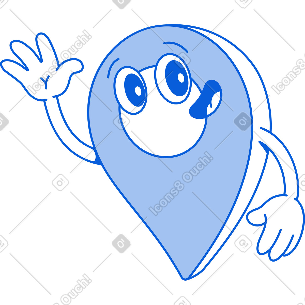 Ilustración Icono de etiqueta geográfica en estilo Handy Line a descargar en PNG y SVG