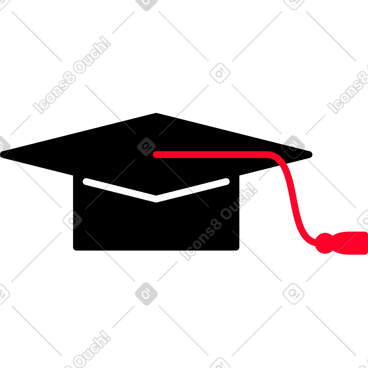 Graduation cap illustration in Transistor style download in PNG, SVG