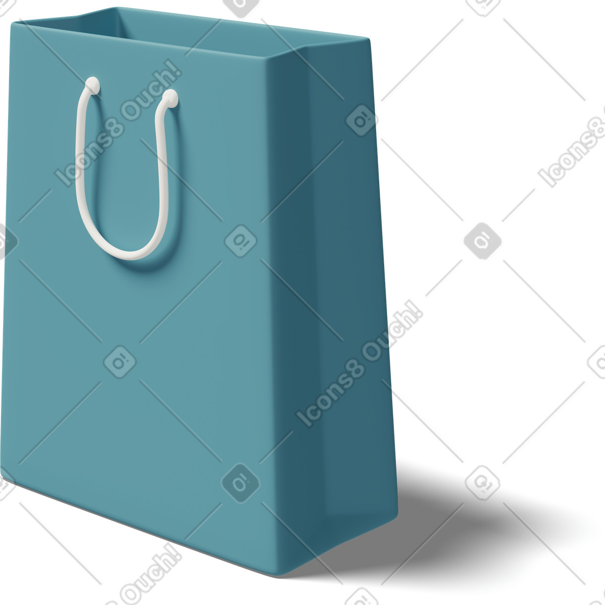 Blue paper bag-Illustration im 3D Casual life-Stil als Download in PNG, SVG