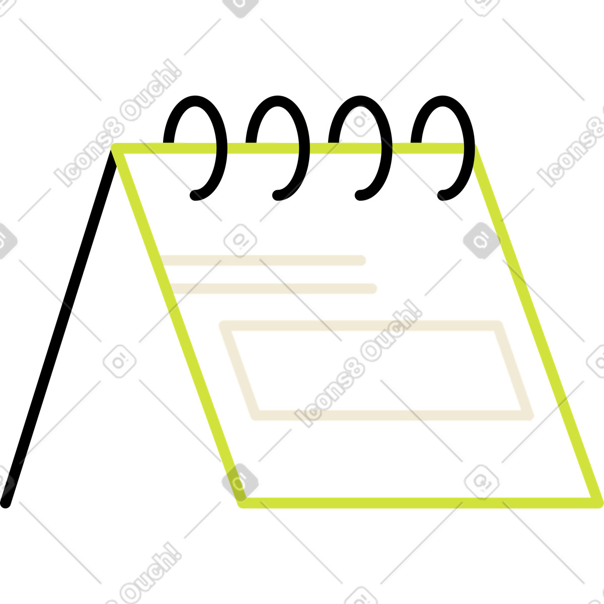 Flip calendar on rings illustrazione in stile Juicy scarica in PNG, SVG