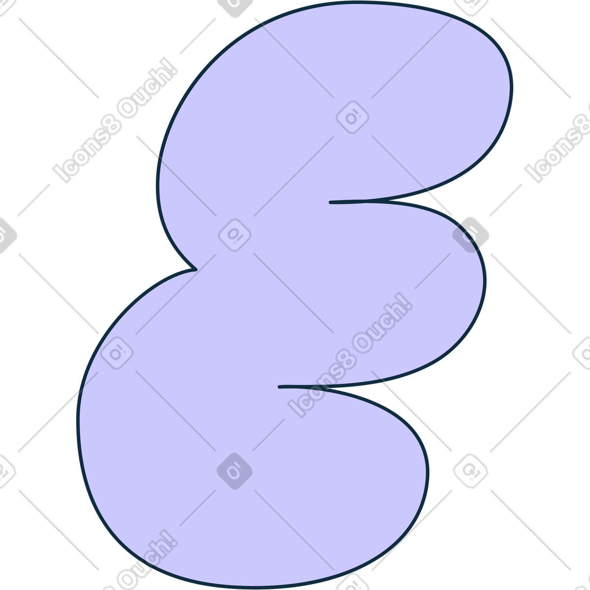 Bubble gum スタイルの 文字e のイラストをPNG、SVG形式でダウンロード