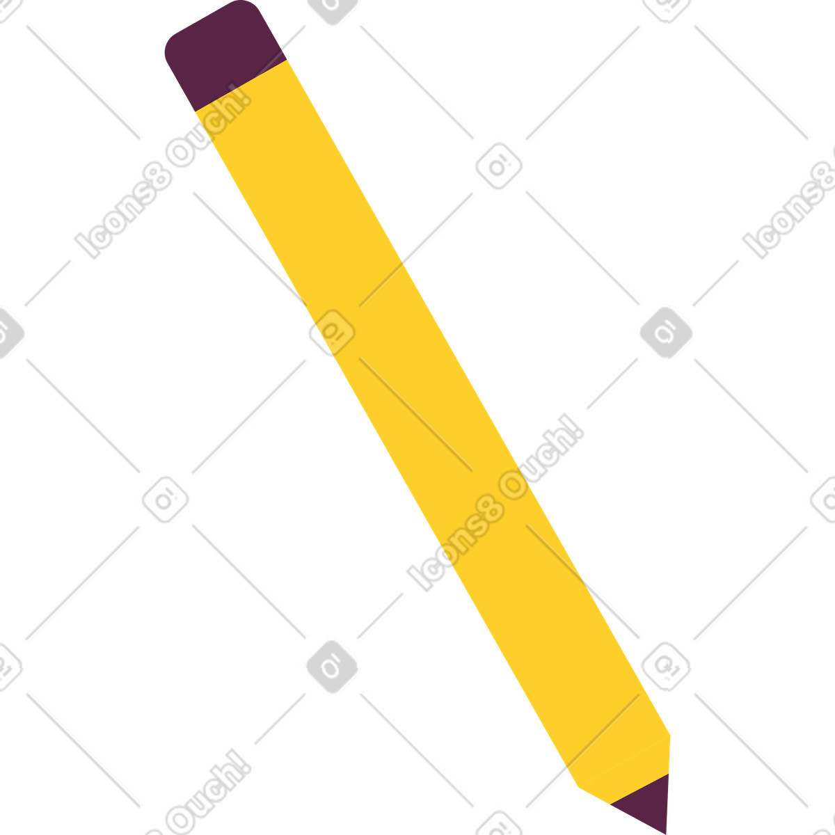 Ilustração de Lápis amarelo em no estilo Sammy para baixar em PNG, SVG