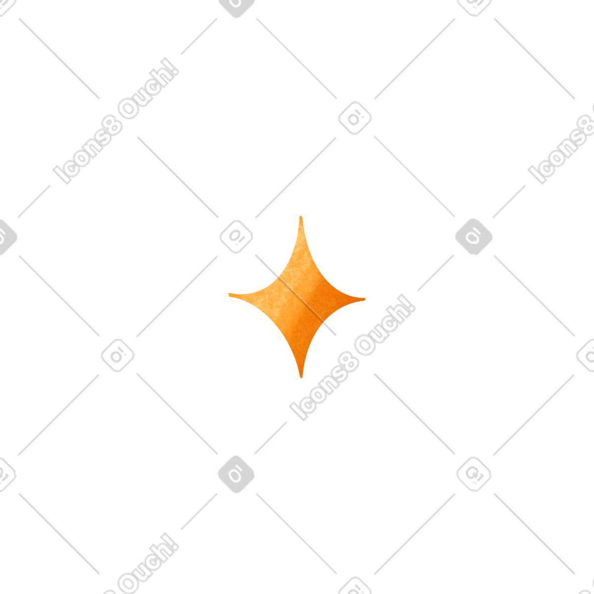 Yellow star with four ends illustration in PNG, SVG