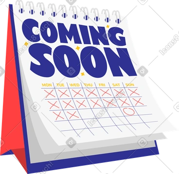 Lettering coming soon table calendar text PNG, SVG