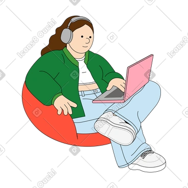 Balancing concentration and task management with headphones PNG, SVG