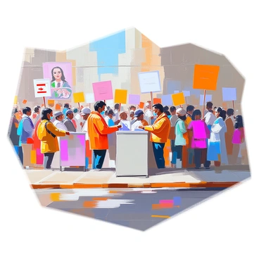 A vibrant mural on a city wall depicting the history and impact of the 24th Amendment