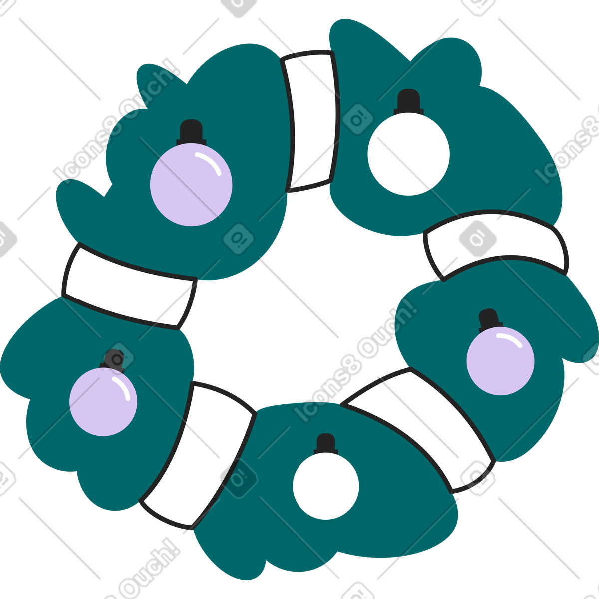 Ilustração de Decoração natal em no estilo Sammy Line para baixar em PNG, SVG