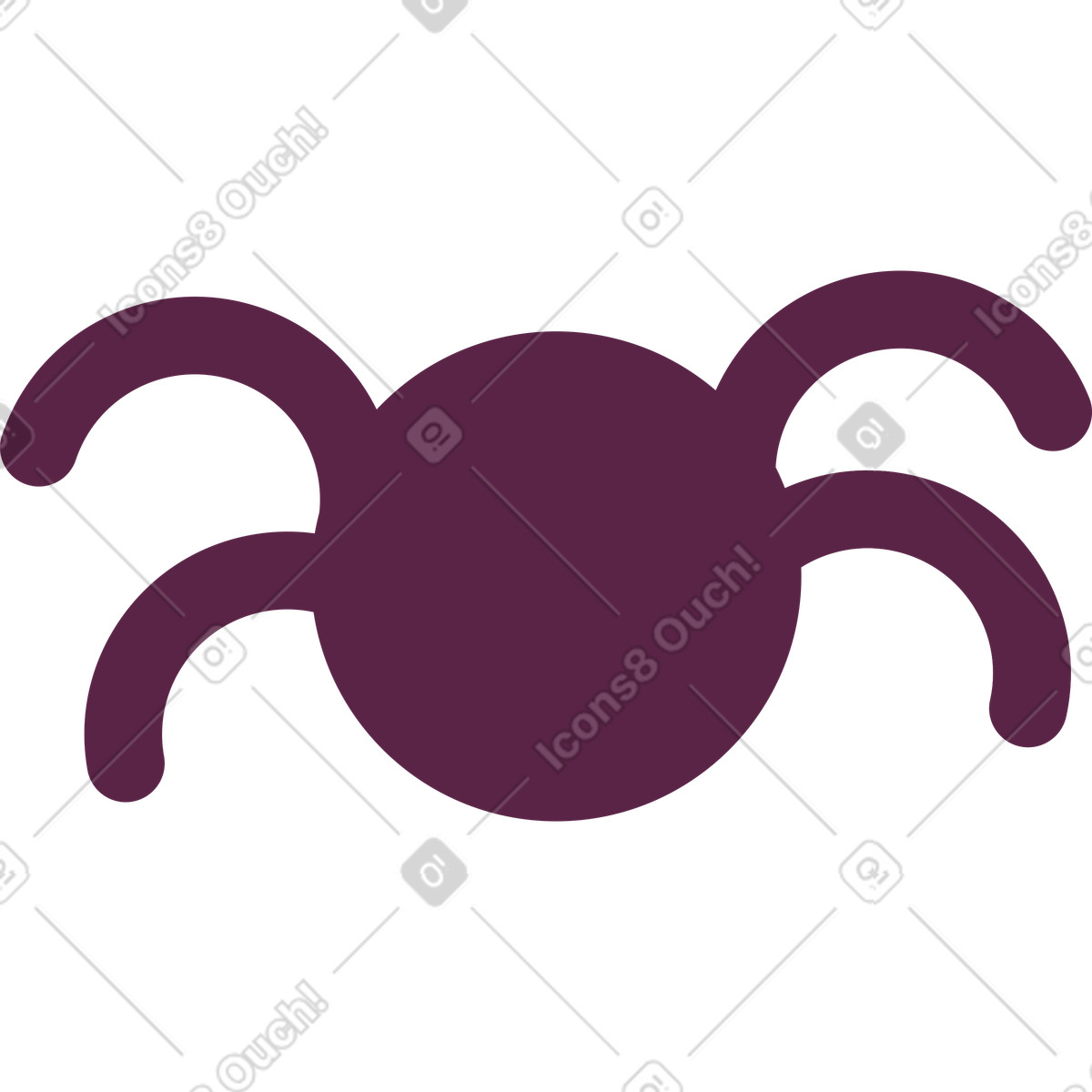 Sammy スタイルの ブルゴーニュの小さなクモ のイラストをPNG、SVG形式でダウンロード