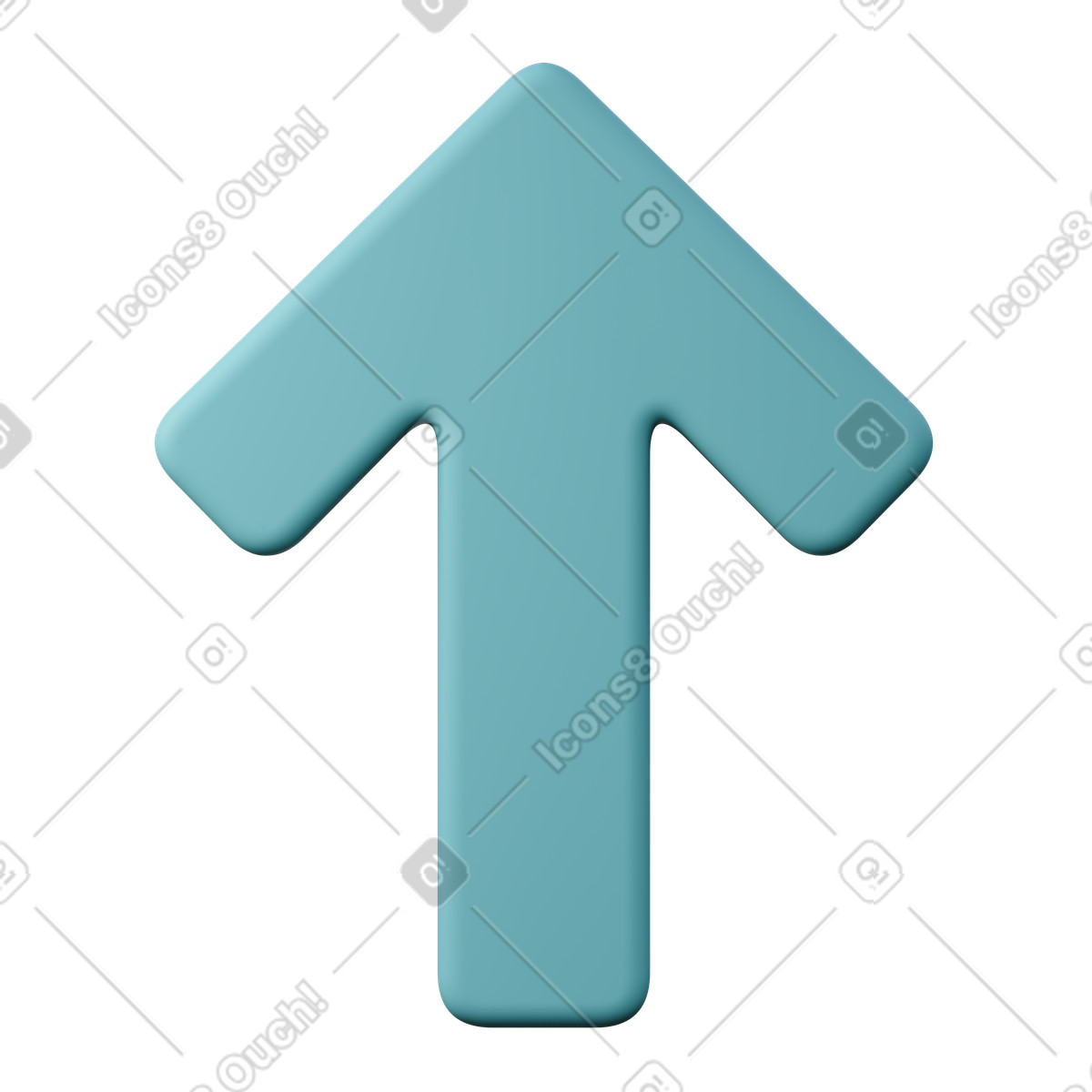 Arrow up illustration in 3D Sugary style download in PNG, SVG