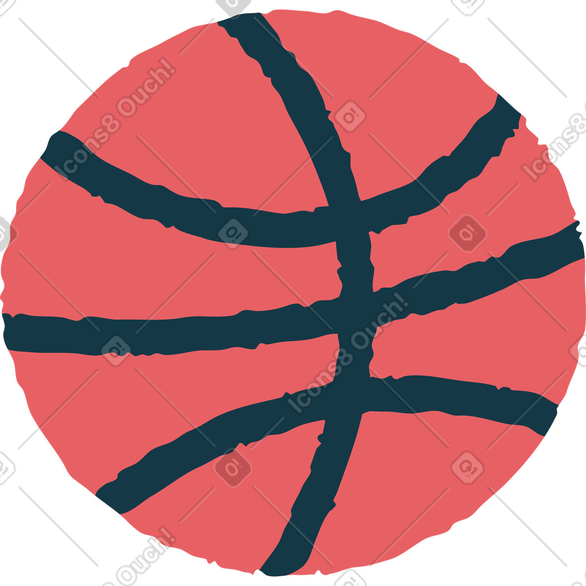 Basketball-Illustration im Flamenco-Stil als Download in PNG, SVG