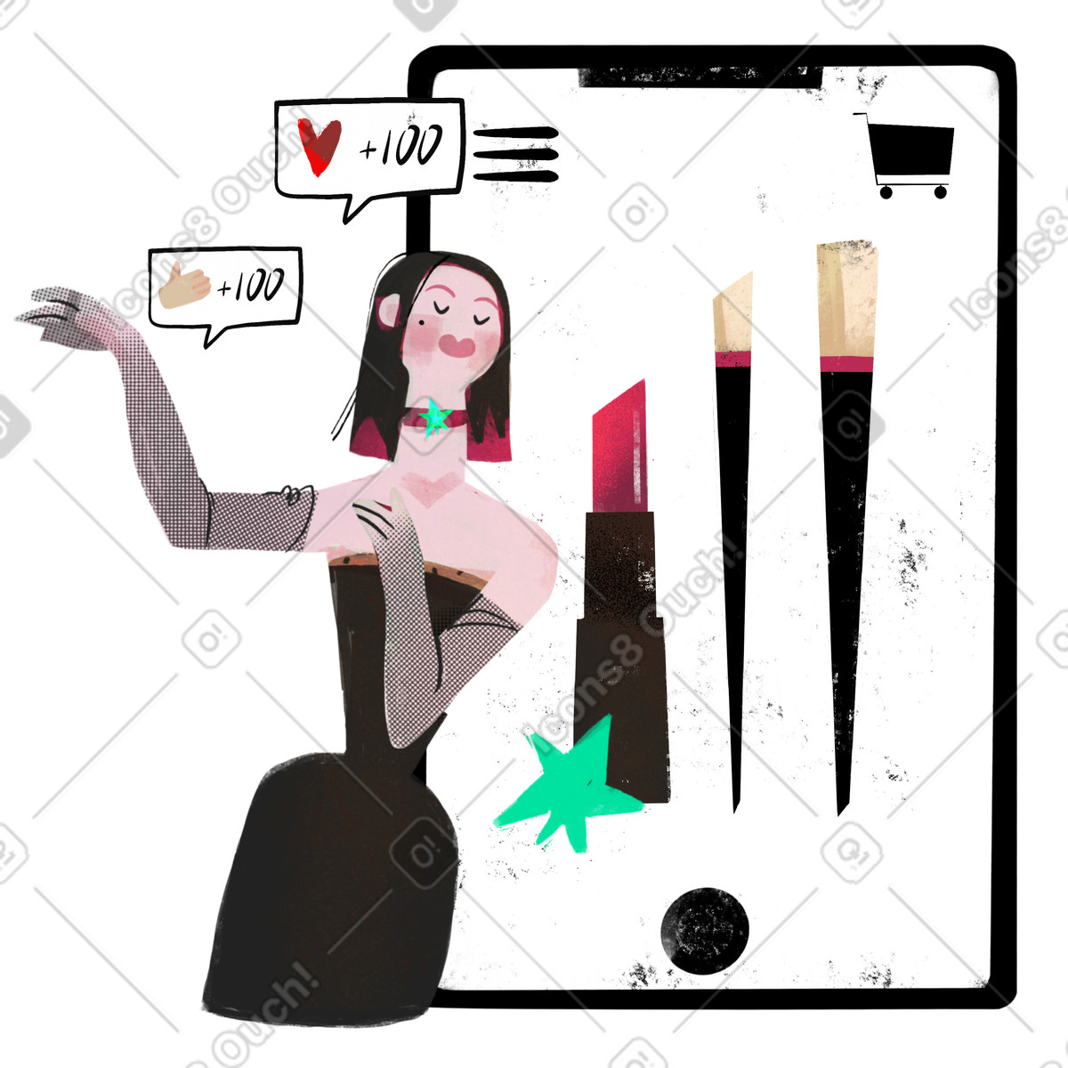 Make-up-shop-Illustration im Fabulous-Stil als Download in PNG, SVG