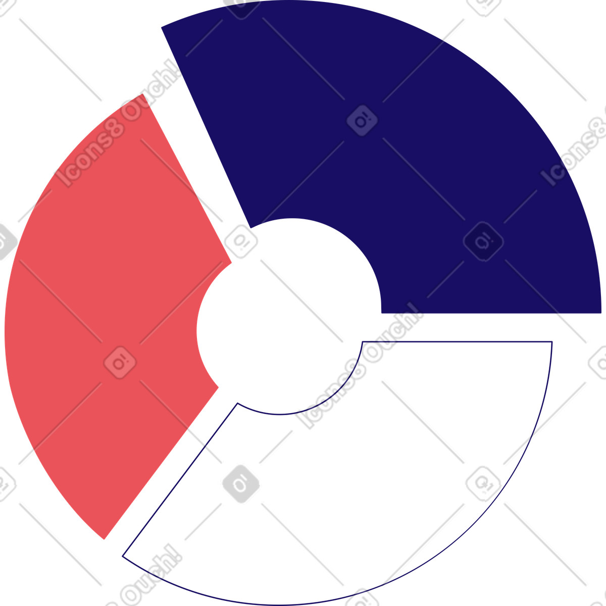 Round chart illustration in Bendy style download in PNG, SVG