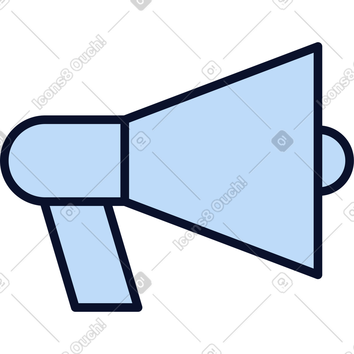 Ilustración Icono de megáfono en estilo Flexy a descargar en PNG y SVG