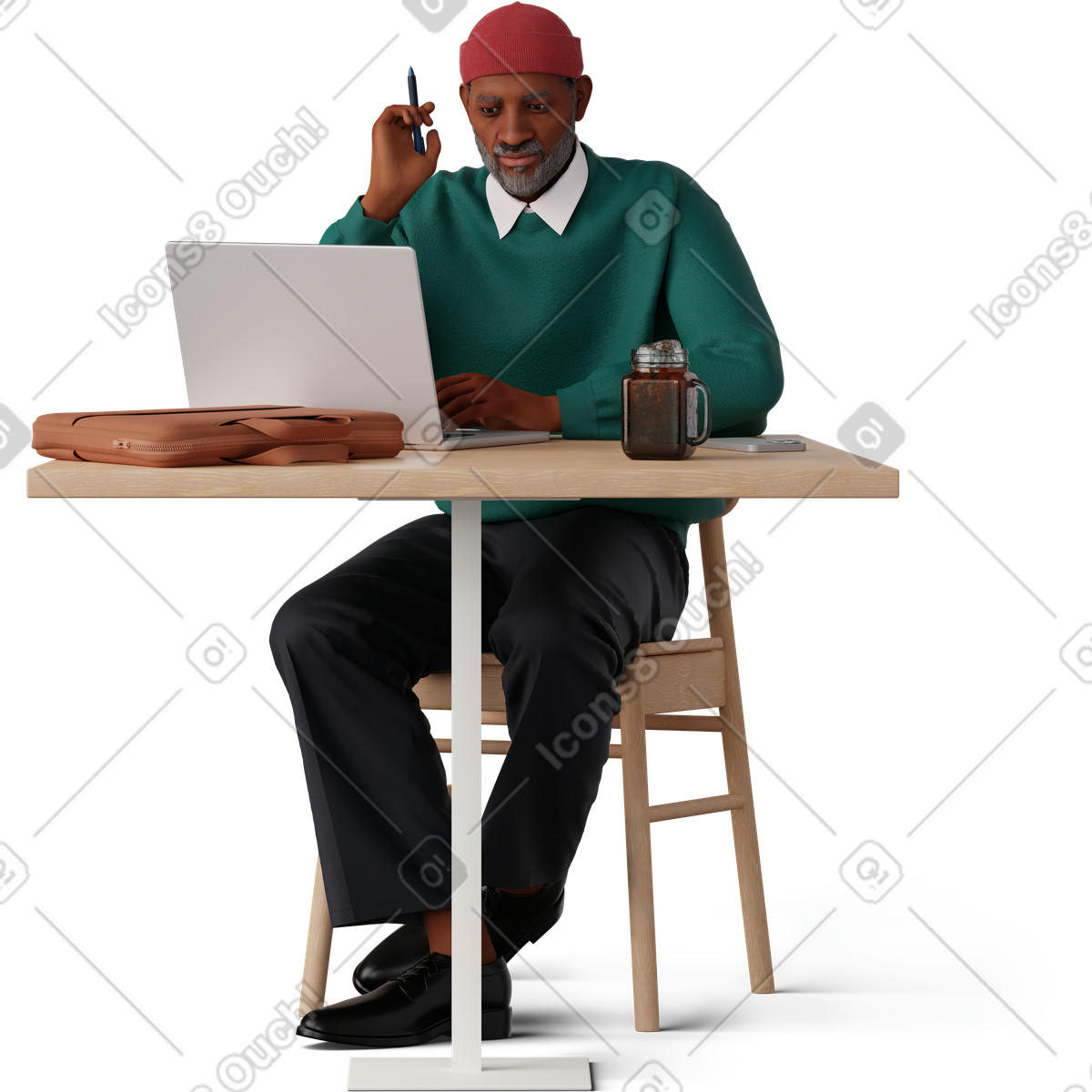 Man working online illustration clipart showcasing vector graphics of a professional