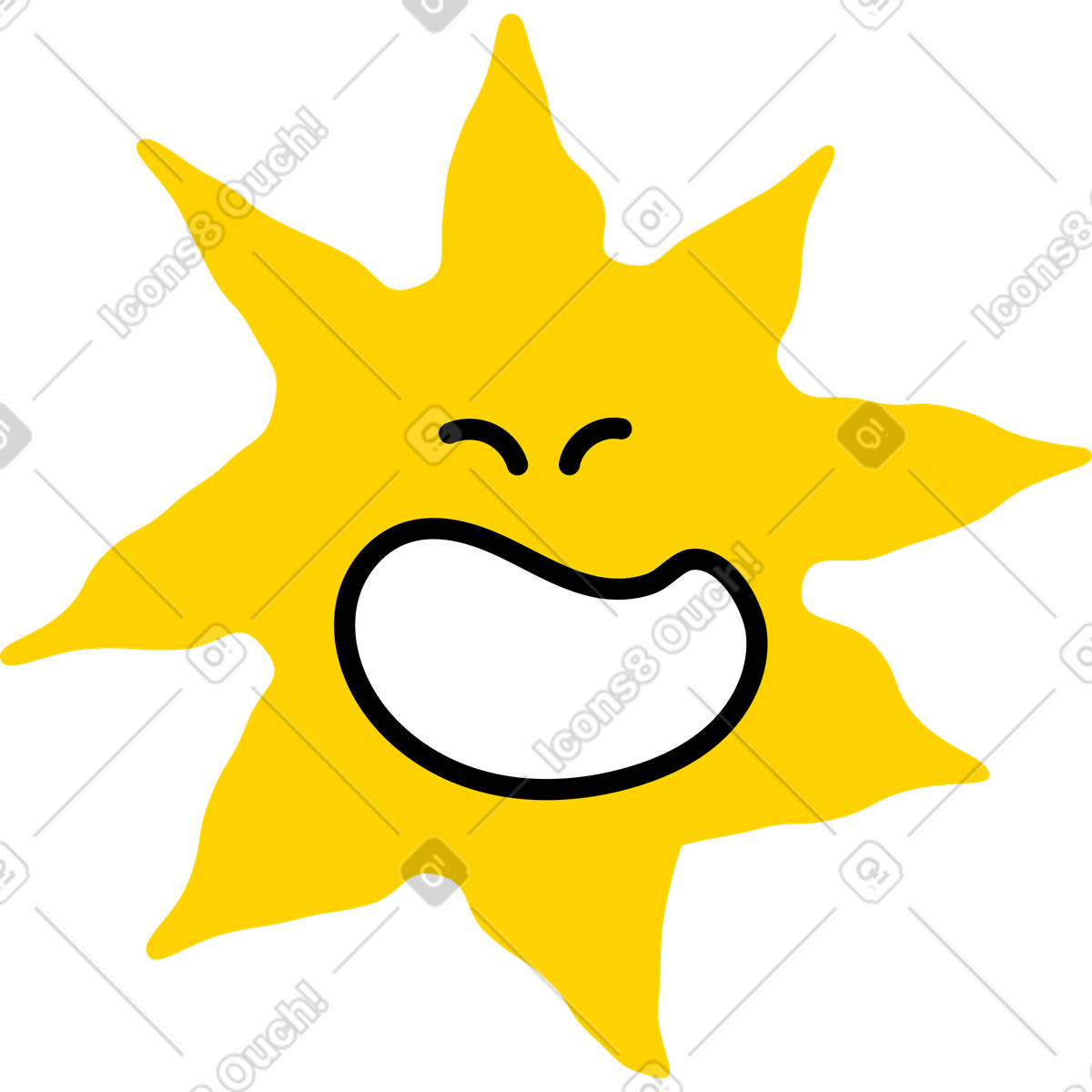Head sun illustration in Giggle style download in PNG, SVG