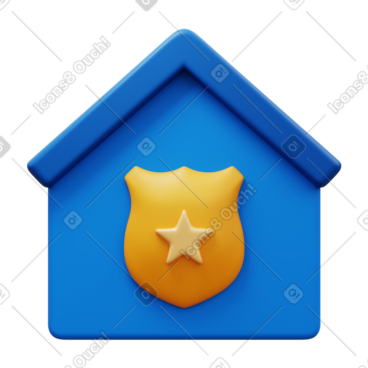 Police station-Illustration im 3D Fluency-Stil als Download in PNG, SVG