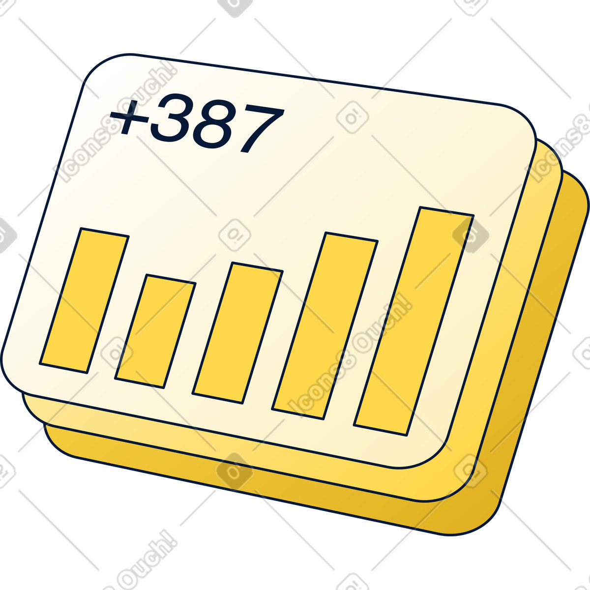 Stack of graph frames illustration in PNG, SVG