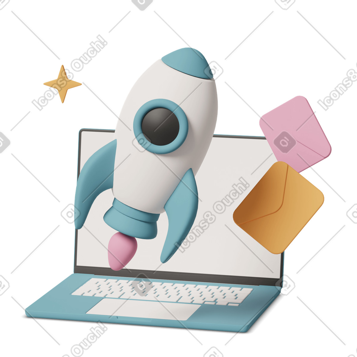下载 3D Casual life 风格的 Email marketing 动画插图，支持 GIF、Lottie （JSON）、AE 格式