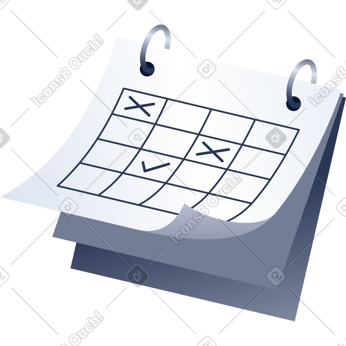Calendario illustrazione in stile Lucent scarica in PNG, SVG