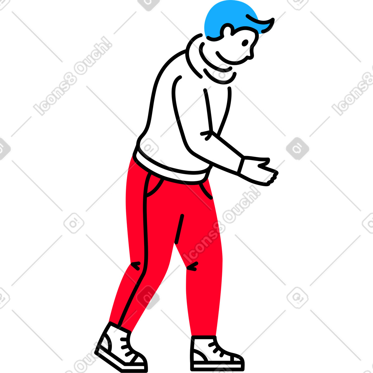 Ilustração de Homem segurando algo em no estilo Transistor para baixar em PNG, SVG