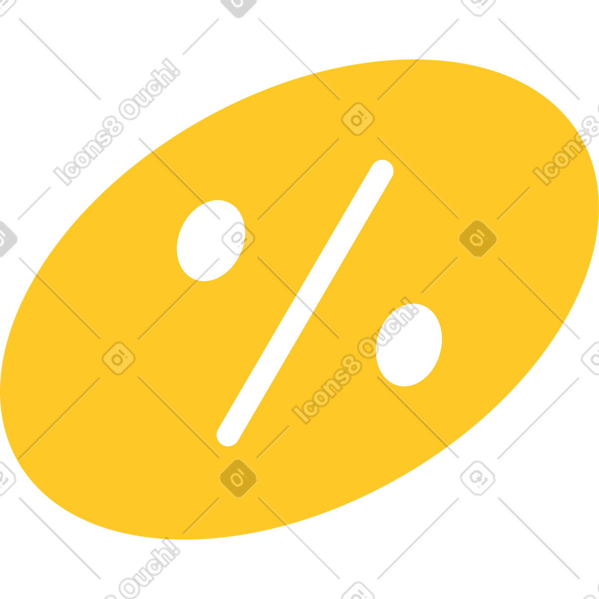 Ilustración Signo de porcentaje amarillo en estilo Rocky a descargar en PNG y SVG