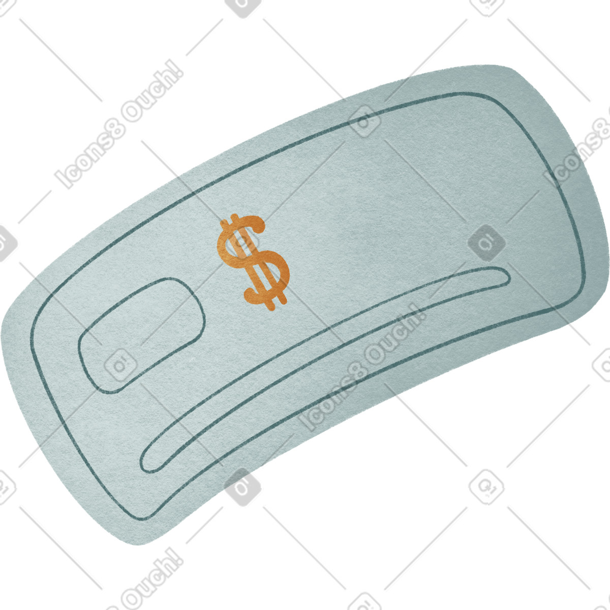 下载 Woolly 风格的 Bank check with dollar symbol 插画，支持 PNG、SVG 格式