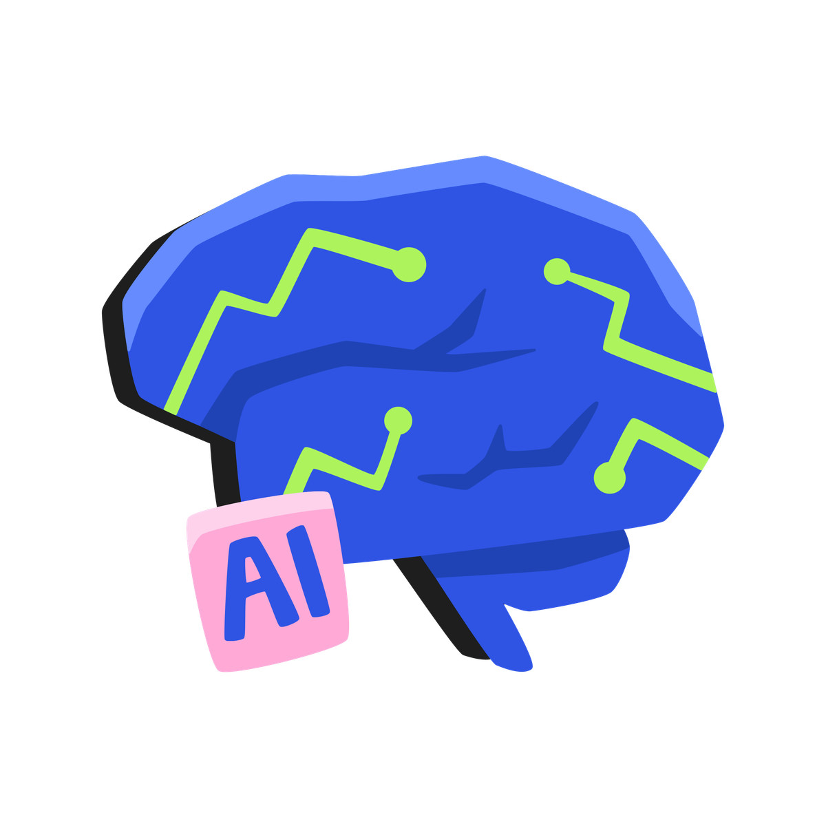 Bouncy スタイルの Artificial intelligence brain, neural network のイラストをPNG、SVG形式でダウンロード