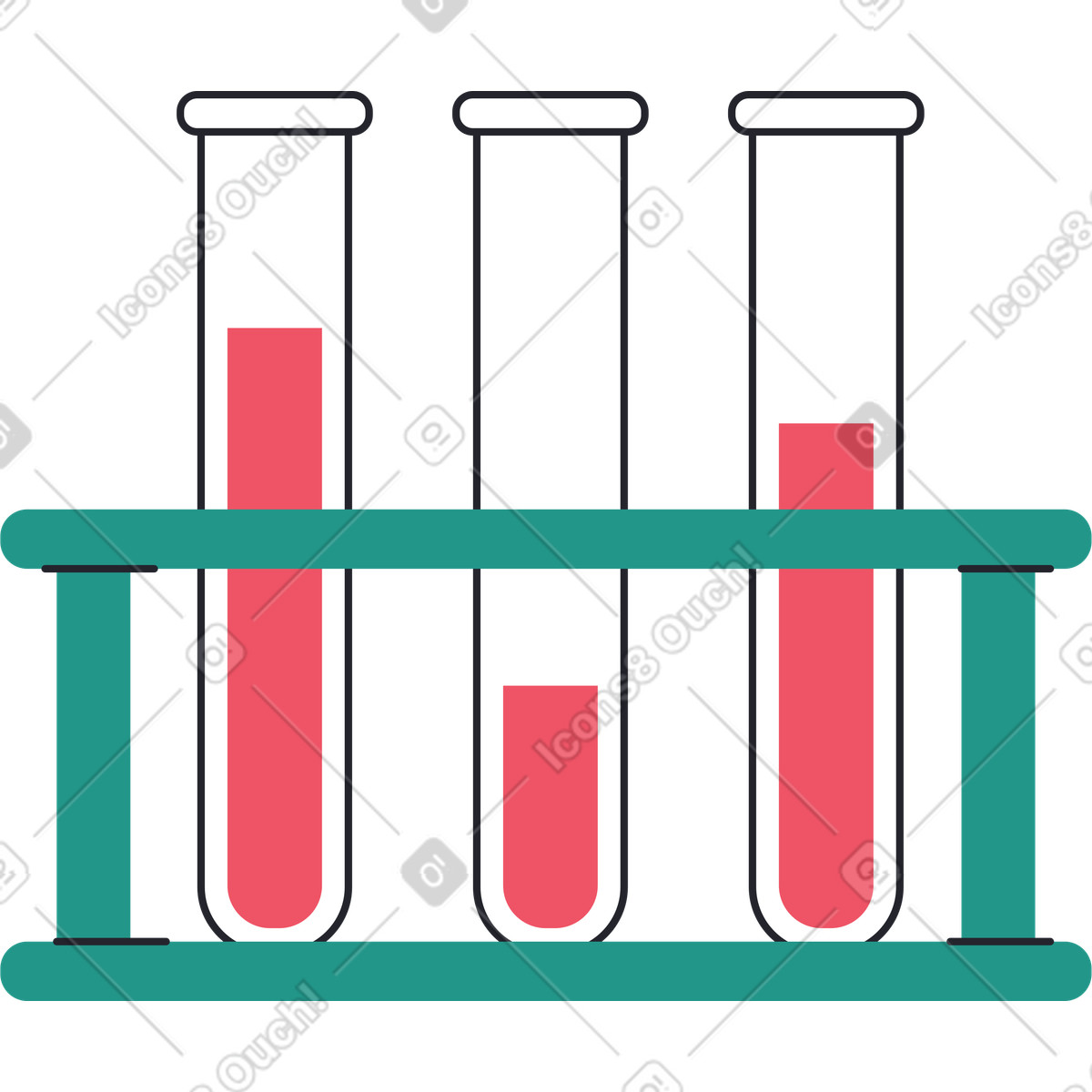 Test tube stand illustration in Boba style download in PNG, SVG